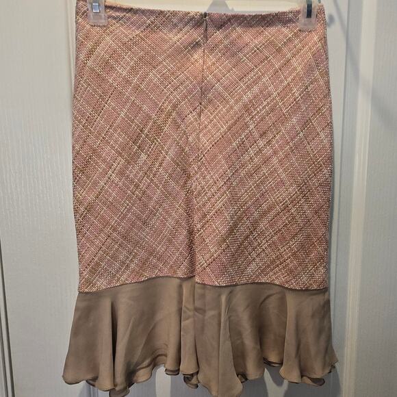 VTG Bill Blass Evening Separates sz 8 pink tweed silk ruffles - Picture 9 of 12